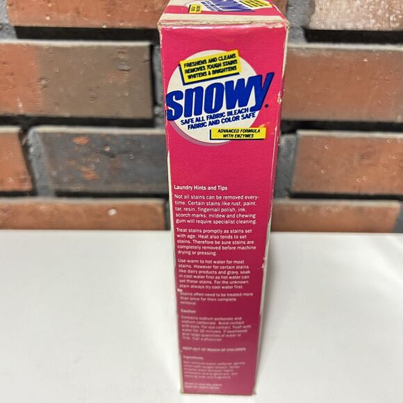 Vintage Snowy Color Safe All Fabric Bleach Unopened Powder 20oz - Picture 5 of 16
